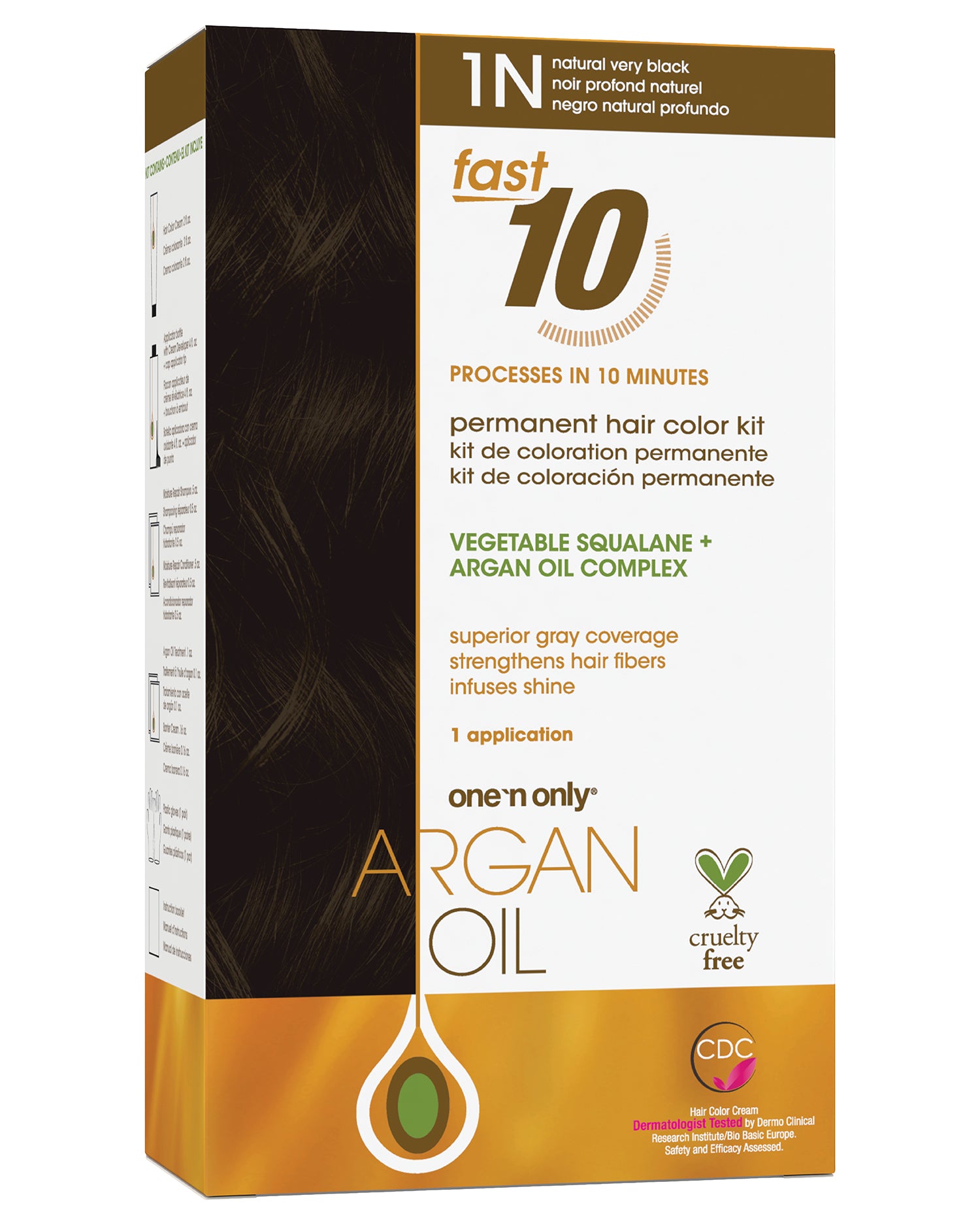 Argan Oil Fast 10 Permanent Hair Color Kit 1N?Natural Very Black
