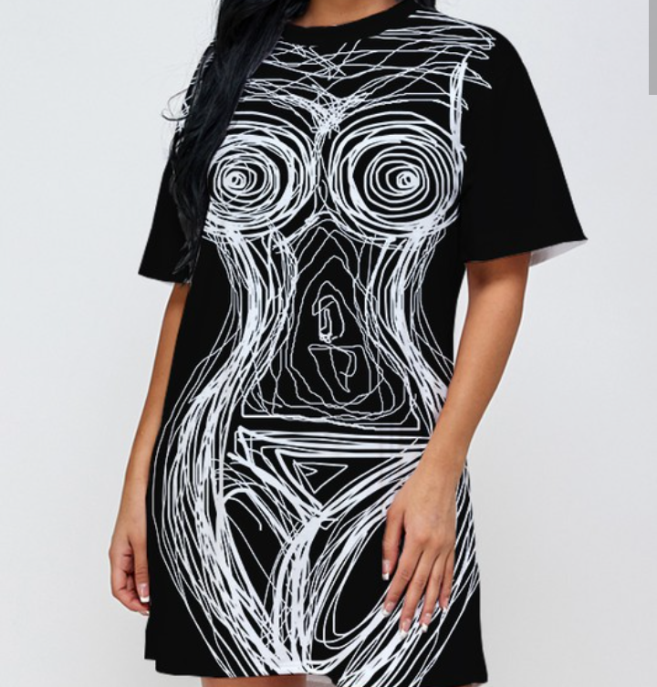 Sketch Body T-shirt Dress