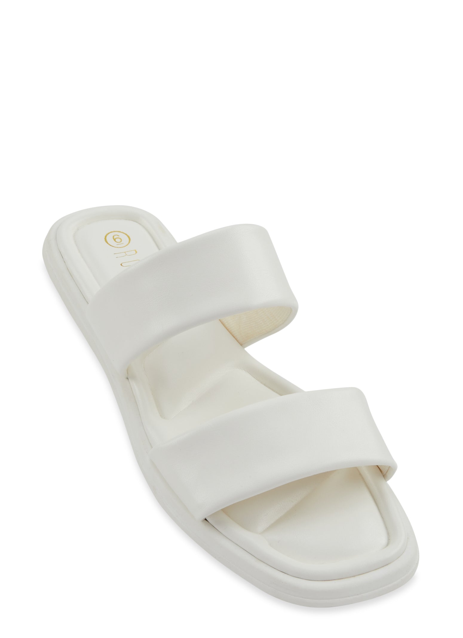Open Toe Double Band Slide Sandals