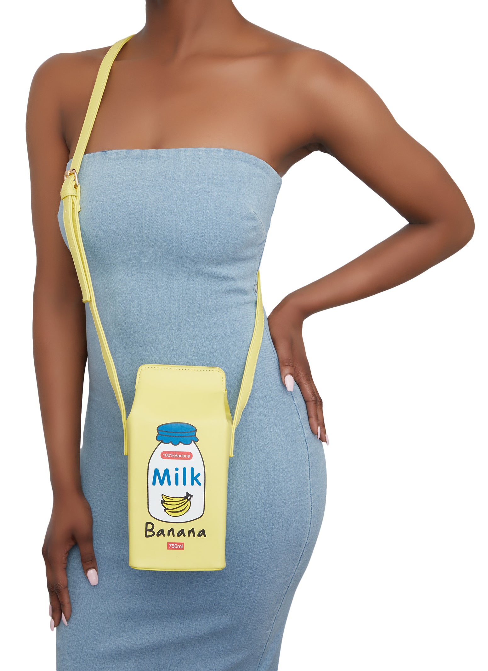 Banana Milk Carton Crossbody Bag