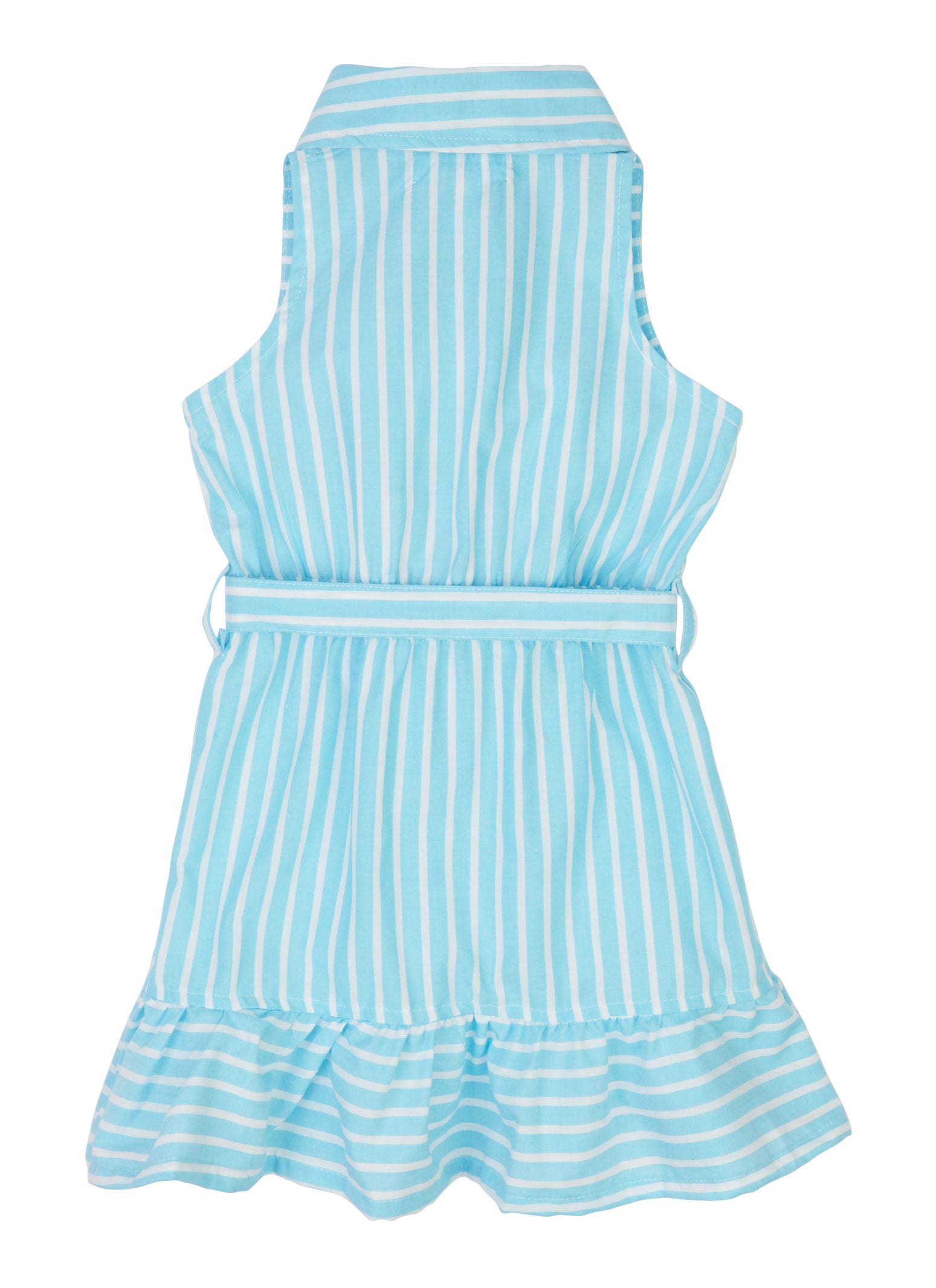 Toddler Girls Striped Sleeveless Button Front Shirt Dress