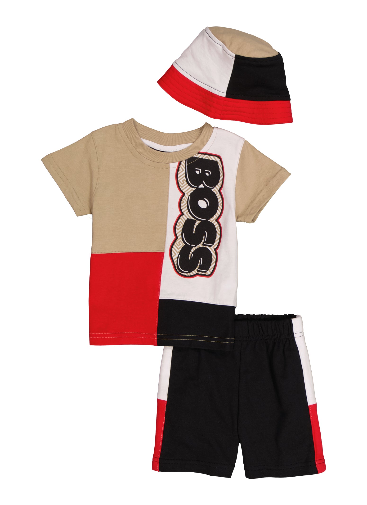 Baby Boys 12-24M Color Block Boss Graphic Tee and Shorts