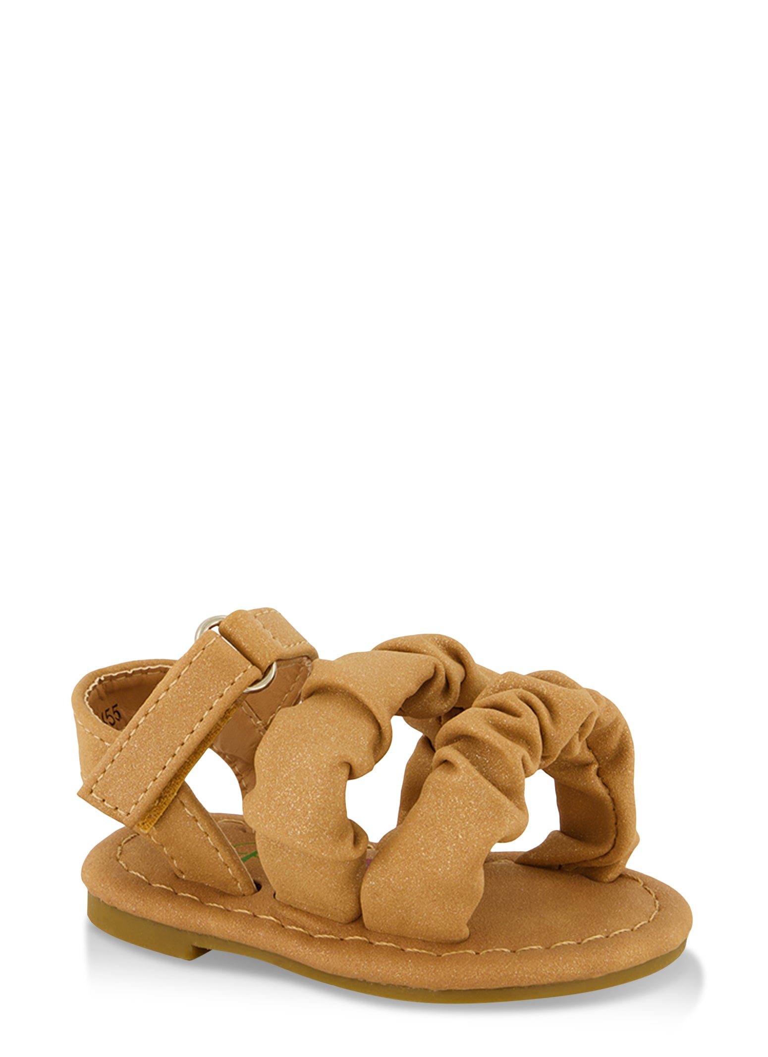 Baby Girls Double Scrunchy Band Velcro Strap Sandals