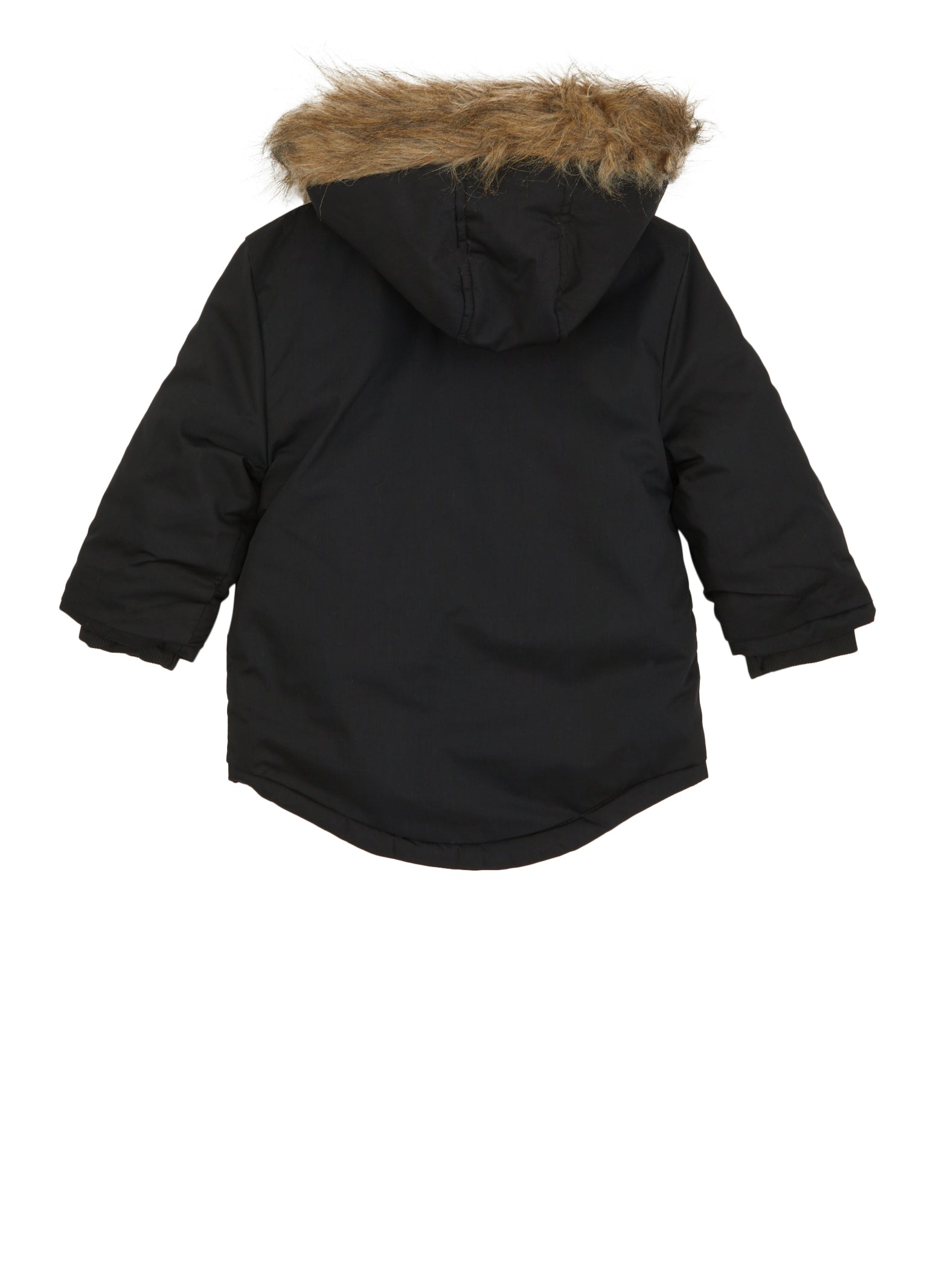 Toddler Boys Faux Fur Trim Sherpa Lined Hooded Jacket