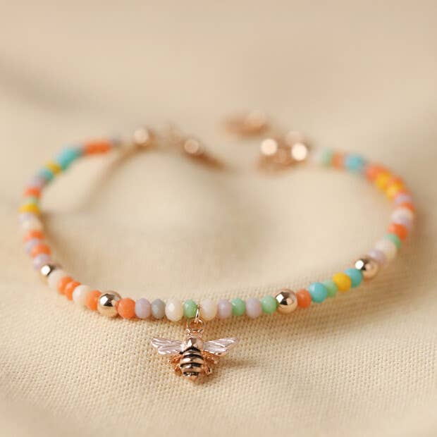 Colorful Beaded Bee Bracelet