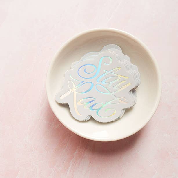 Stay Rad Lettered Holographic Sticker
