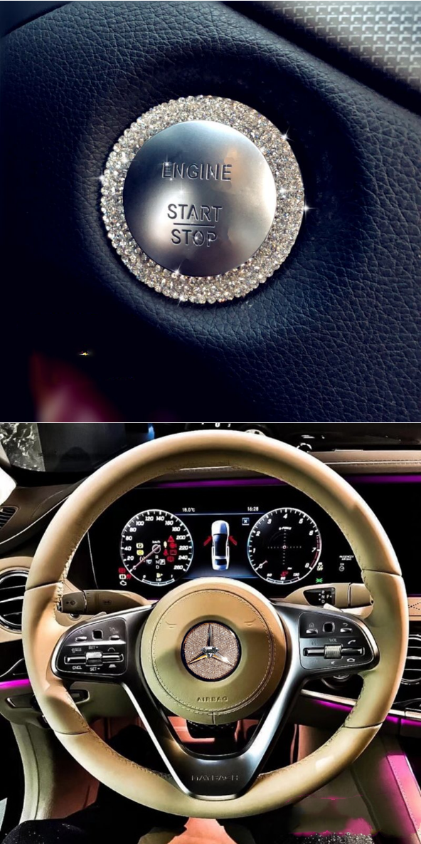 Bling Bling Car Steering Wheel Decorative Diamond Sticker2