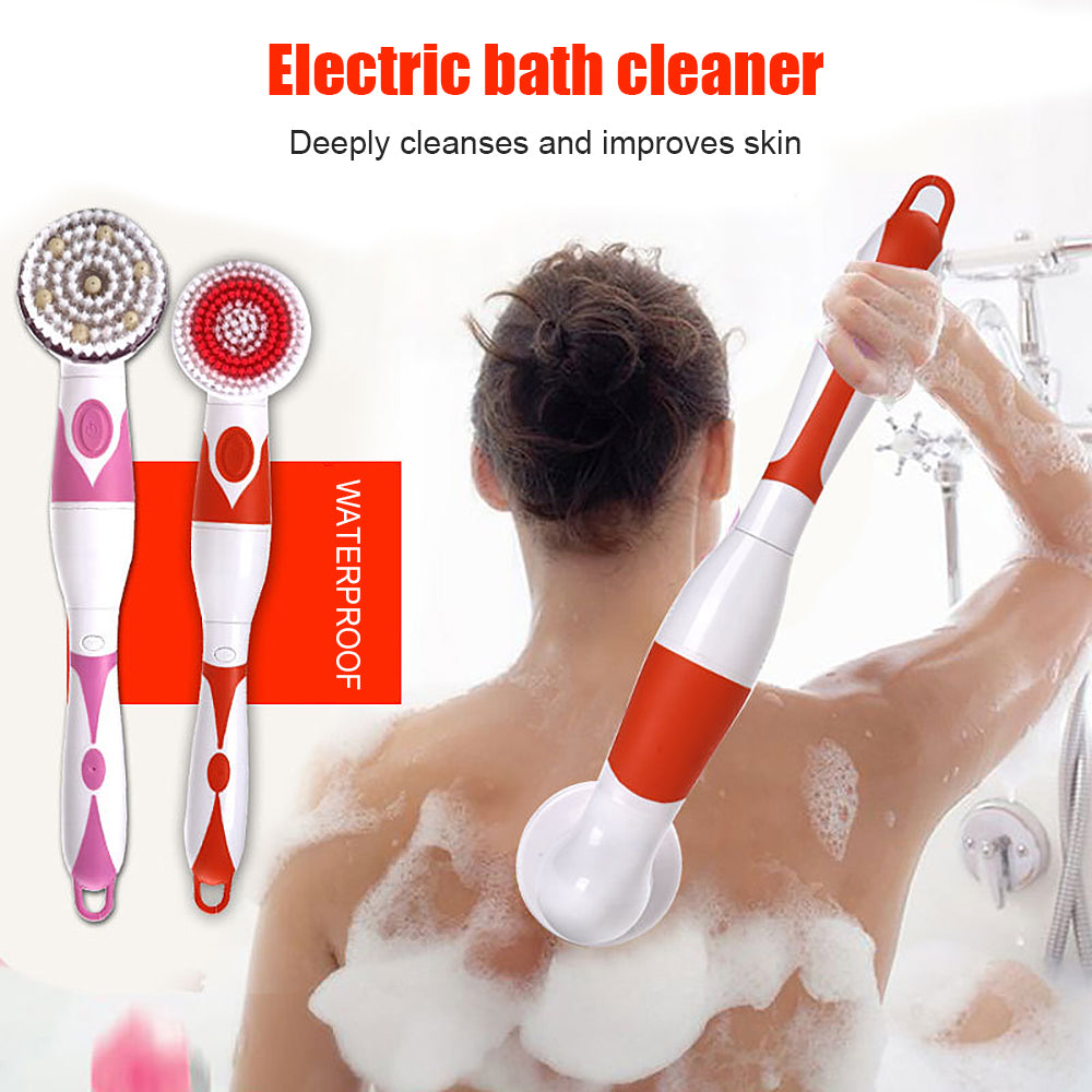 4-In-1 Long Handle Waterproof Electric Bath Brush-aolanscctv