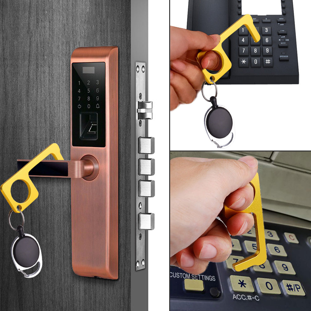 No Touch Door Opener Tool  Brass Keychain Tools
