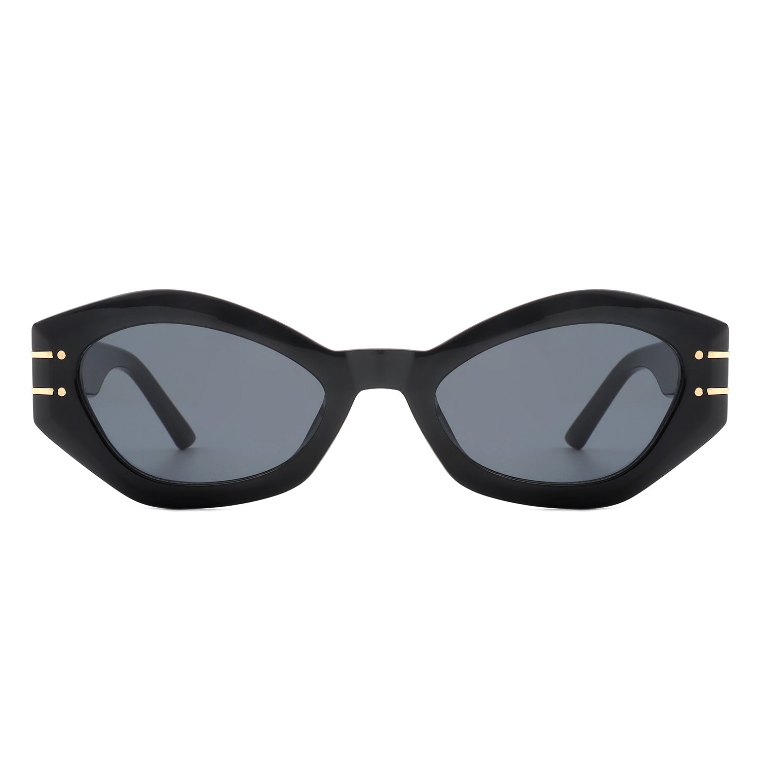 Elysiant - Geometric Oval Slim Fashion Round Cat Eye Sunglasses