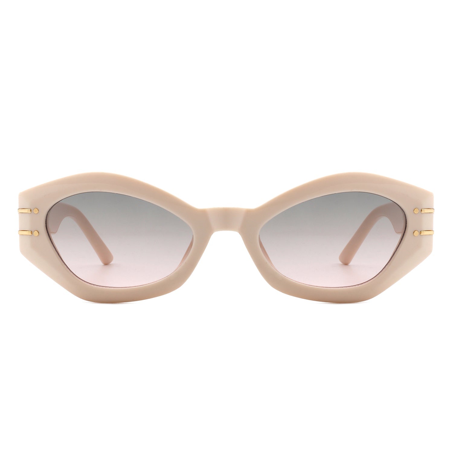 Elysiant - Geometric Oval Slim Fashion Round Cat Eye Sunglasses
