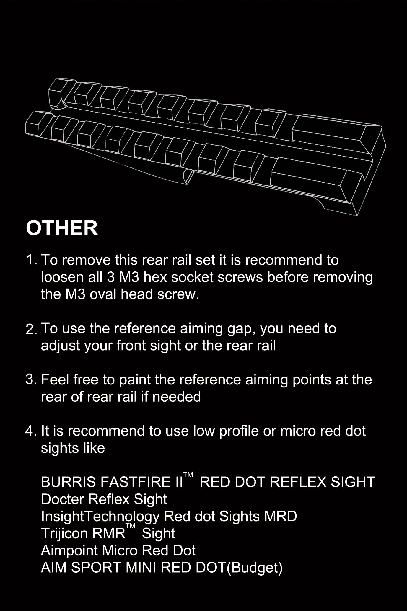 AK 47/74 Rear Sight Rail Mount for Red Dot Sight 