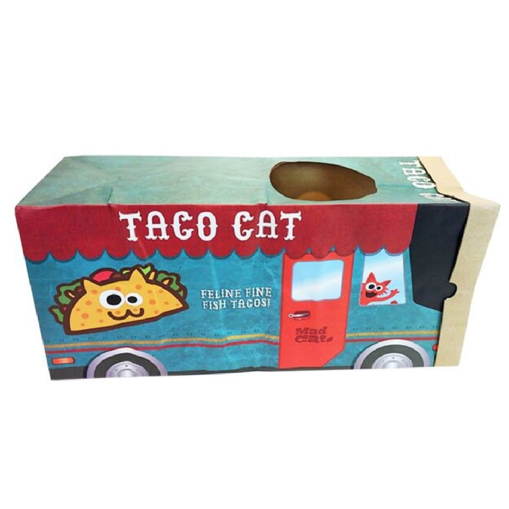 Taco Cat Truck Crinkle Bag Hideout with Catnip