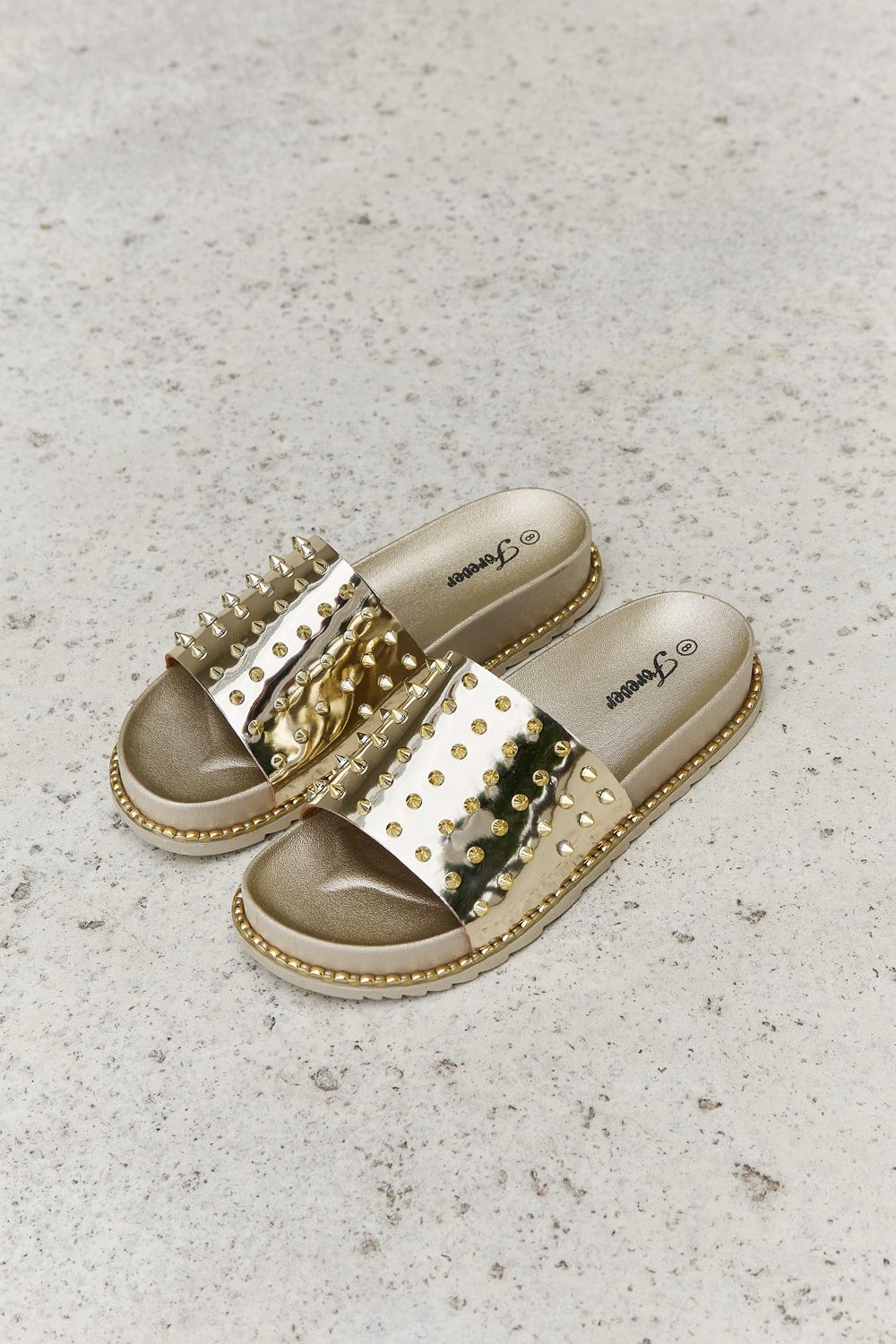 Forever Link Studded Platform Slide Sandal