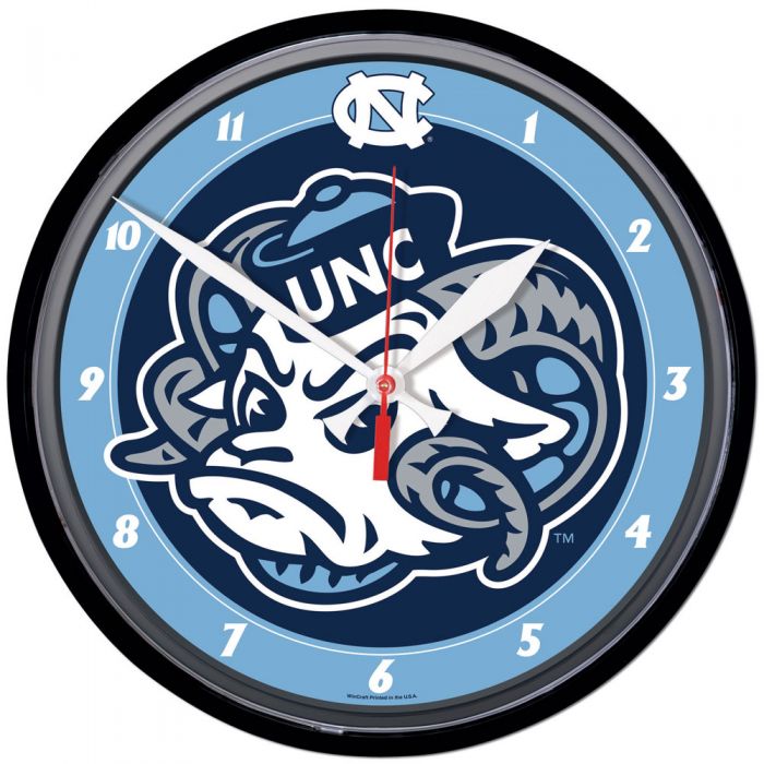 Wincraft Round Clock U.N.C. Tarheels