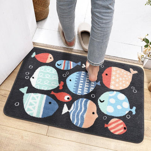 Cartoon Fish Flocking Carpet