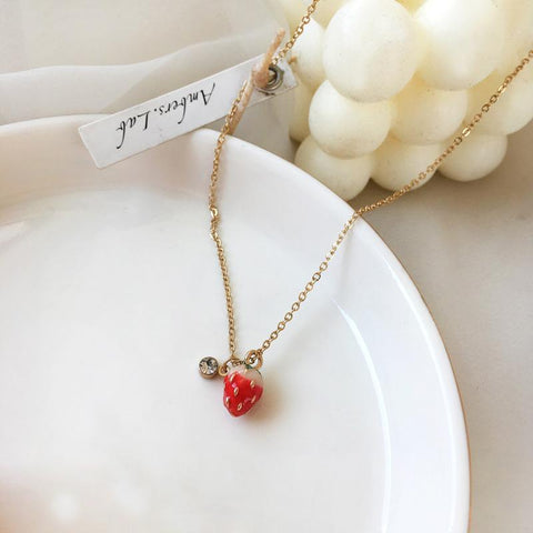 Strawberry Clavicle Necklace