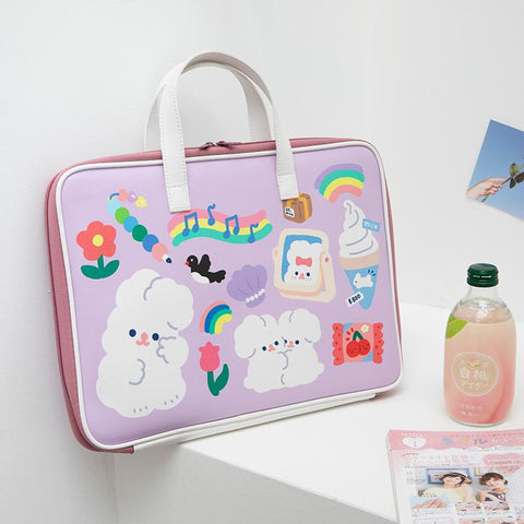 Purple Rabbit Laptop Bag