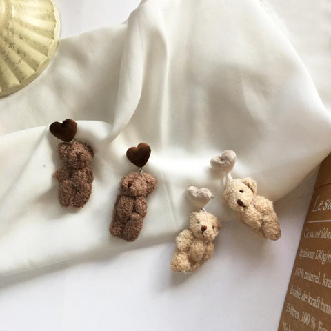 Cartoon Cute Plush Bear Earrings