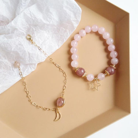 New Pink Strawberry Crystal Bracelet