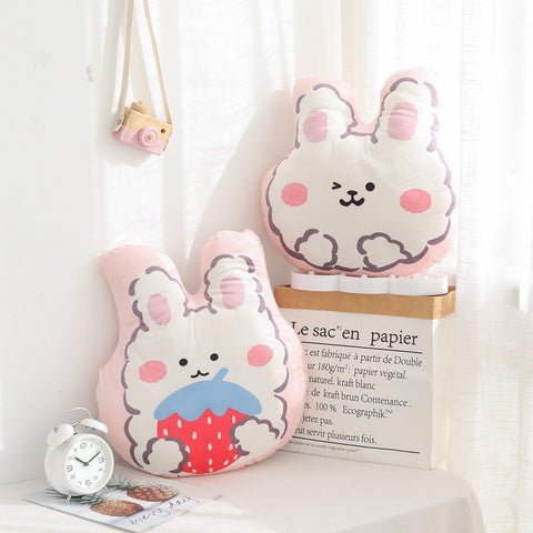 Strawberry Rabbit Plush Pillow