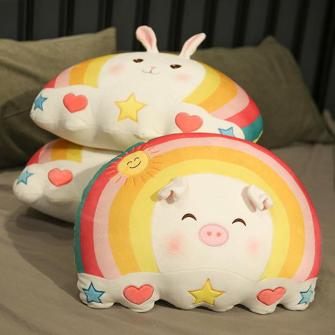 Rainbow Animal Plush Pillow