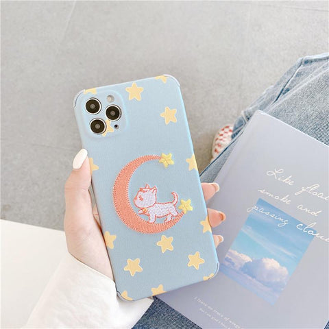 Embroidery Cat Phone Case
