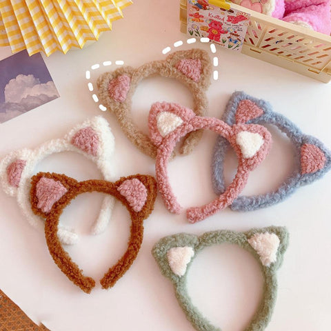 Two-color Plush Cat Ear Headband