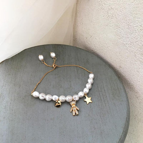 Lovely Bear Pearl Bracelet