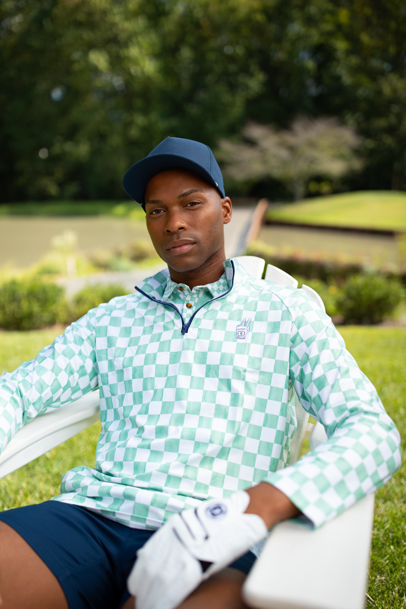 The Captain 1/4 Zip - Honeydew Large Check