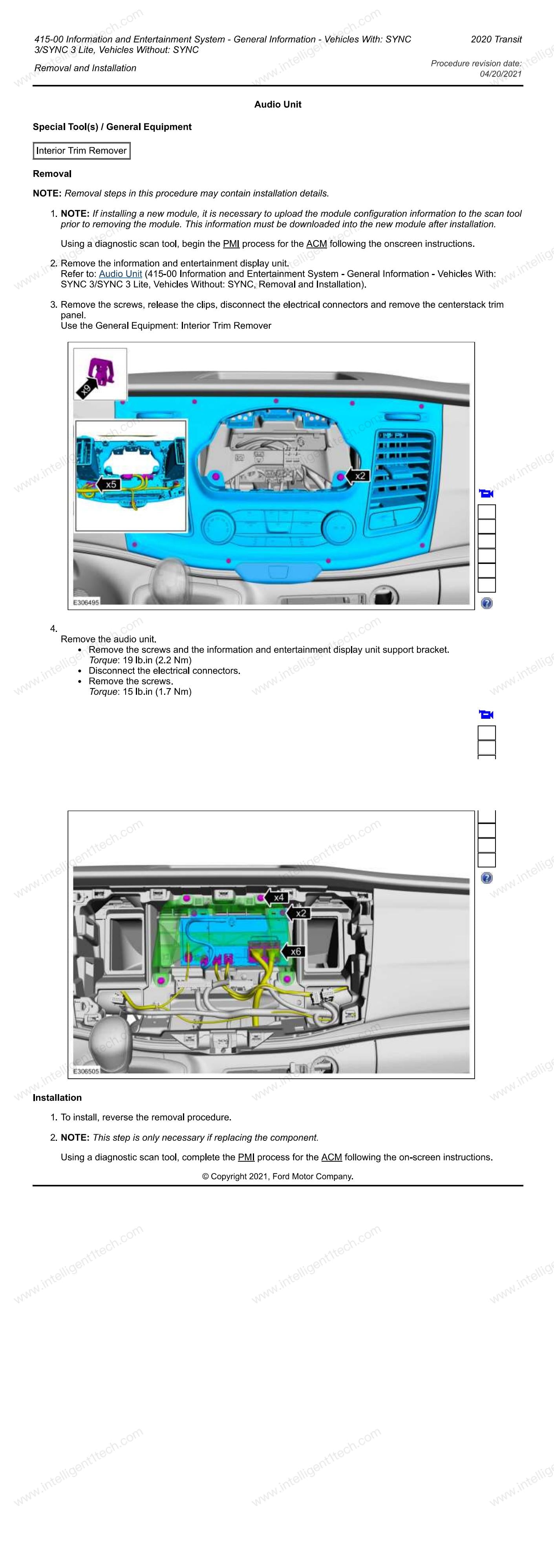 ford transit 4 to 8 sync3 upgrade installation manual 3