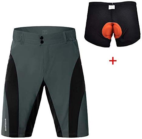 Men Mountain Loose-Fit Cycling MTB Shorts Plus Padded Underwear