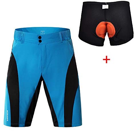 Men Mountain Loose-Fit Cycling MTB Shorts Plus Padded Underwear