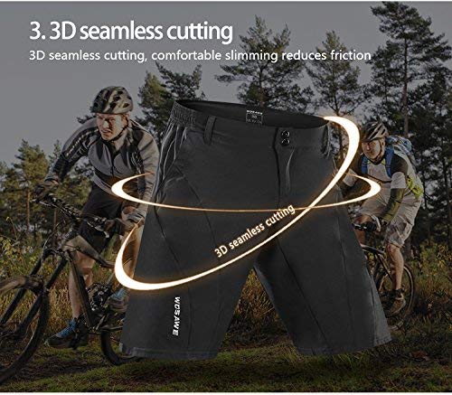 Men Mountain Loose-Fit Cycling MTB Shorts Plus Padded Underwear