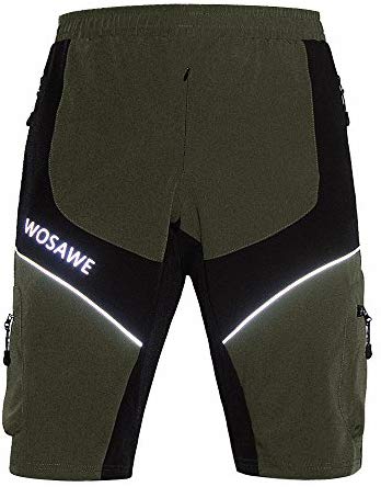 Men Mountain Loose-Fit Cycling MTB Shorts Plus Padded Underwear