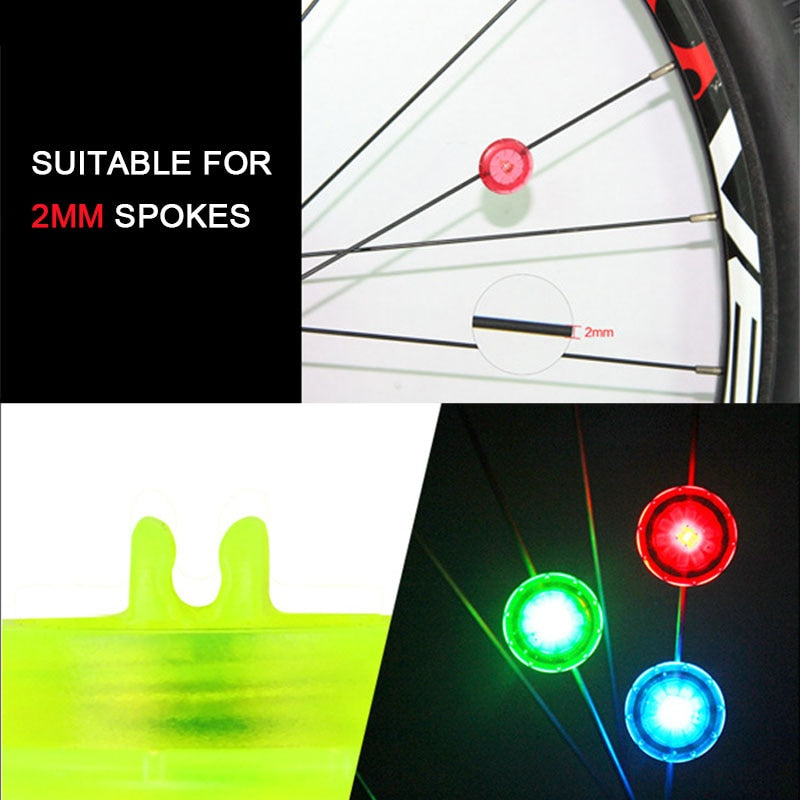 Bicycle Light Mini Bike Light Colorful Bicycle Led Light with Battery Bike Wheel Spoke Light Running Lights Bicycle Accessories