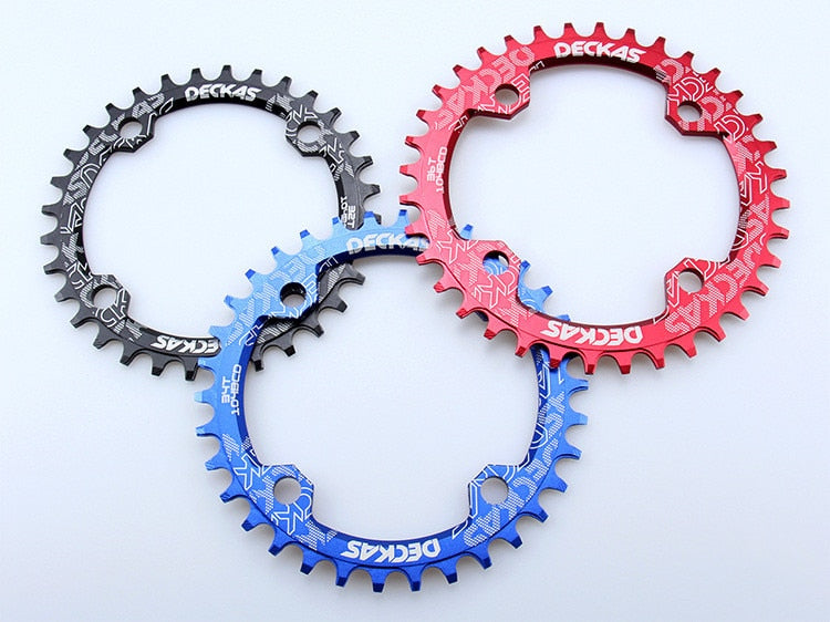 Deckas 104BCD Round Narrow Wide MTB Mountain Bicycle 32T 34T 36T 38T Crown Crankset Single Tooth Plate Parts 104 BCD