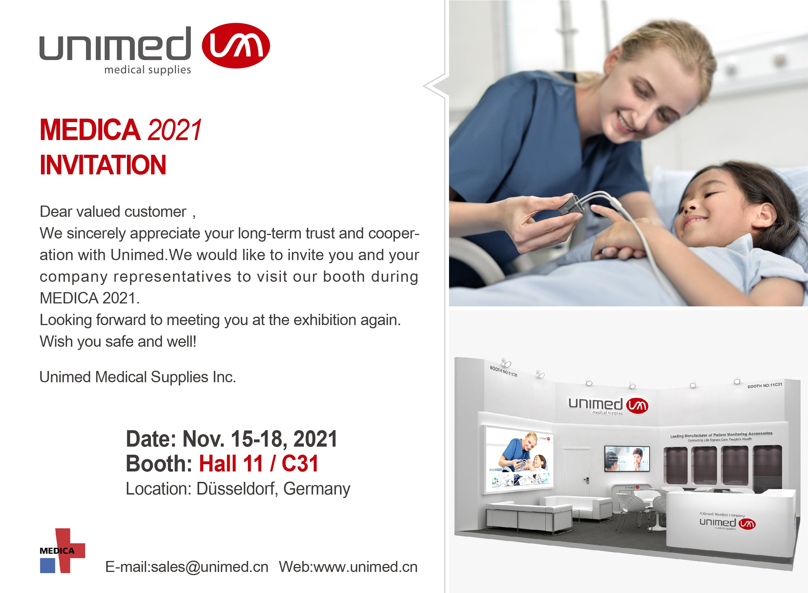 unimed medical MEDICA 2021 invitation
