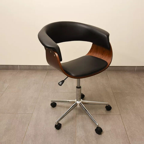 leather wood office chair