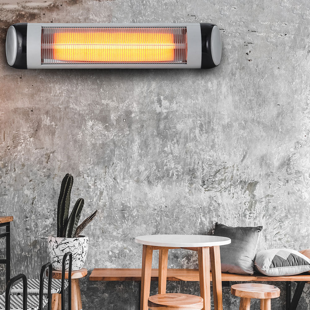 2500W Electric Patio Heater Indoor Outdoor Garden Wall Mount Heater Light Warmer