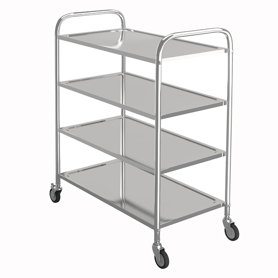4Tier Stainless Steel Kitchen Catering StorageTrolley Serving Carts