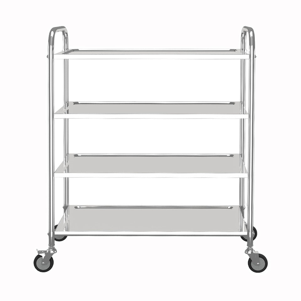 4Tier Stainless Steel Kitchen Catering StorageTrolley Serving Carts