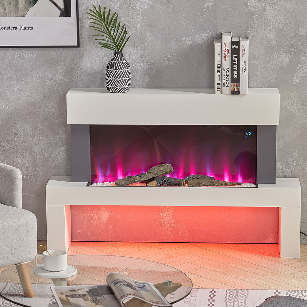 Freestanding 7 Colour LED Electric Fireplace Heater Suite w/Remote Control /WIFI