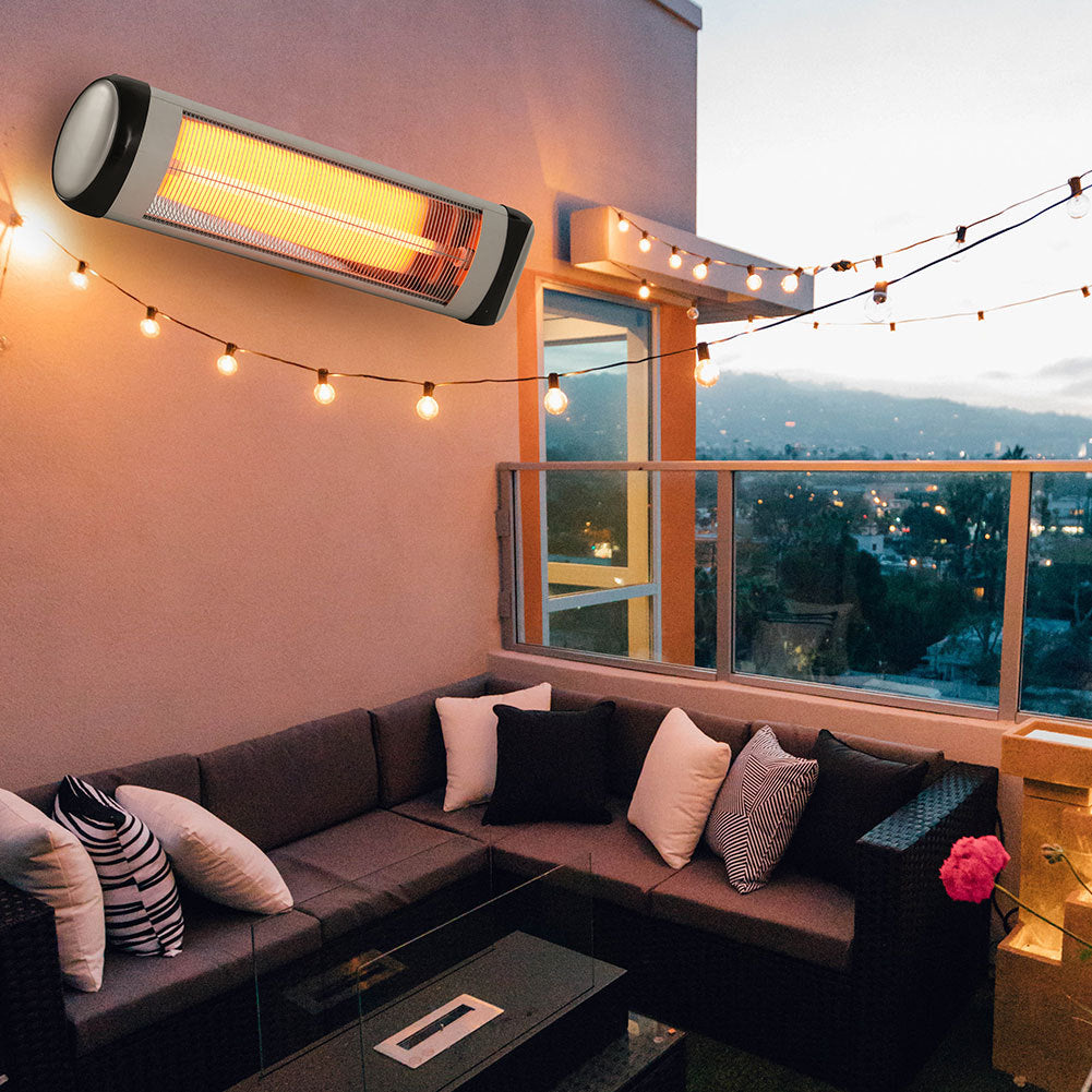 2500W Electric Patio Heater Indoor Outdoor Garden Wall Mount Heater Light Warmer