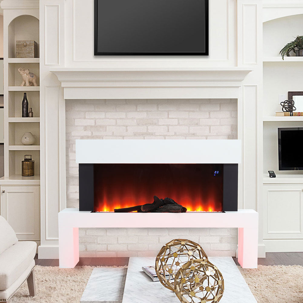 Freestanding 7 Colour LED Electric Fireplace Heater Suite w/Remote Control /WIFI