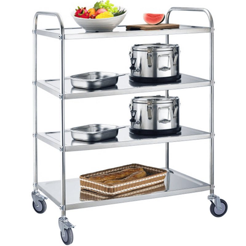 4Tier Stainless Steel Kitchen Catering StorageTrolley Serving Carts