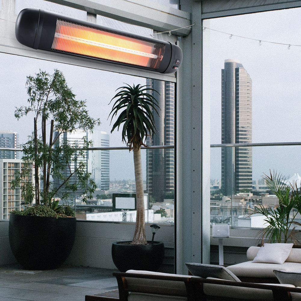 Electric Wall Mounted Patio Heater 3 Level Heating Warmer Remote Indoor Outdoor