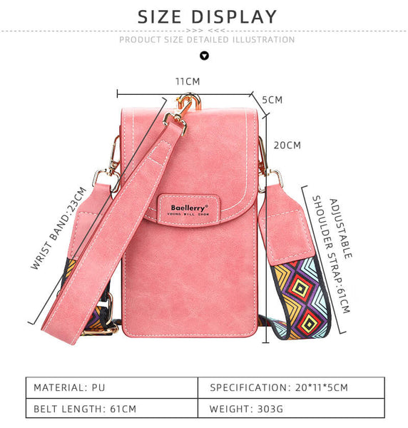 crossbody phone bag size