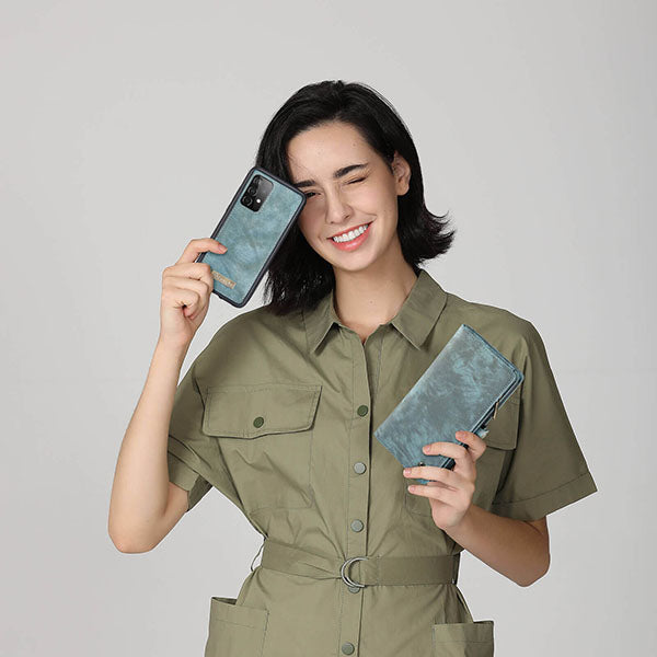 Samsung phone wallet case blue