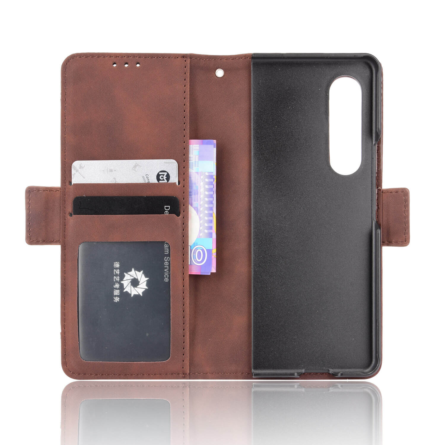 Samsung Galaxy Z Fold 4 Muilti Card Slots Wallet Case with Removable Cardholder and S Pen Slot